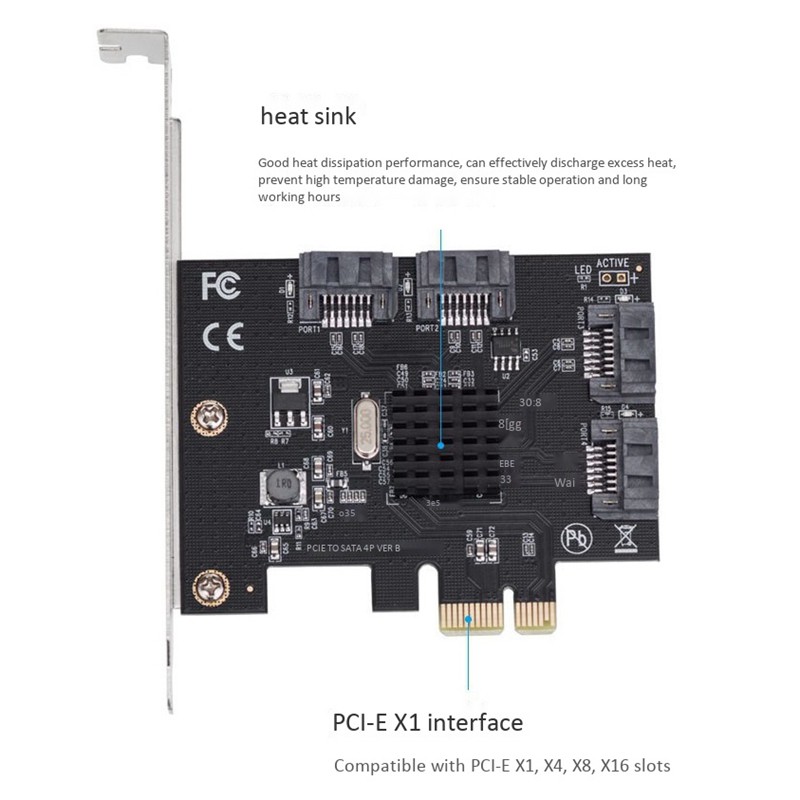 Card Mở Rộng Pcie Sang Sata 3.0 Mở Rộng 4 Cổng | BigBuy360 - bigbuy360.vn