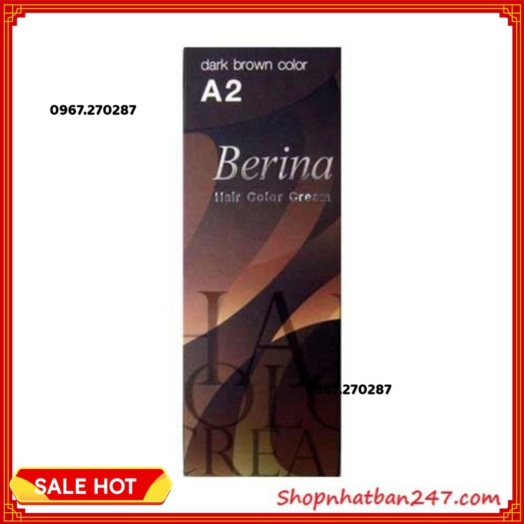 [Giá tốt] Thuốc Nhuộm tóc Thái Lan Berina A2 màu nâu hạt dẻ - 100% Authentic - Chính hãng
