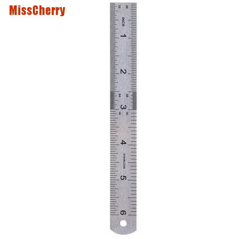 Thước đo thẳng 2 mặt bằng thép không gỉ 15cm 6 inch
