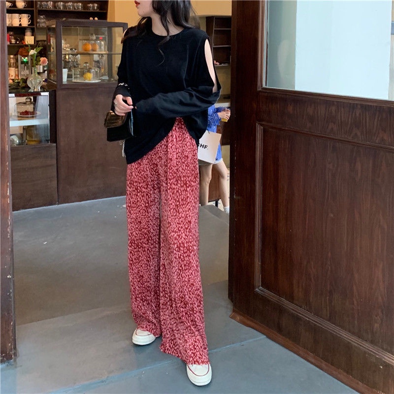 Quần dài ống rộng họa tiết da báo năng động sành điệu dành cho nữ