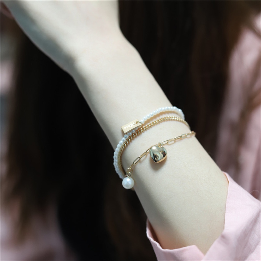 1 Vòng Đeo Tay Đính Ngọc Trai Nhân Tạo Thời Trang Dành Cho Nữ