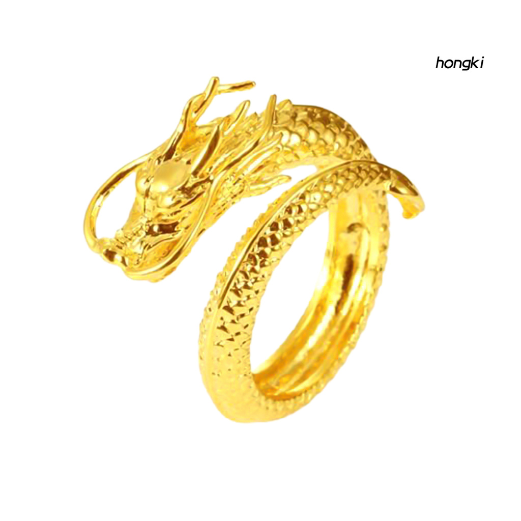 Nhẫn Đeo Tay Khắc Hình Rồng Phong Cách Vintage