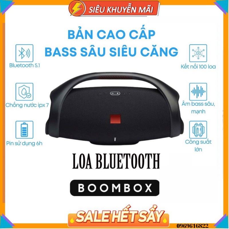 [BH 12 Tháng] Loa Bluetooth JBL BOOMBOX Du Lịch Đa Năng giá rẻ công xuất 30W nhỏ gọn, nghe nhạc 5h Bass lớn, loa to