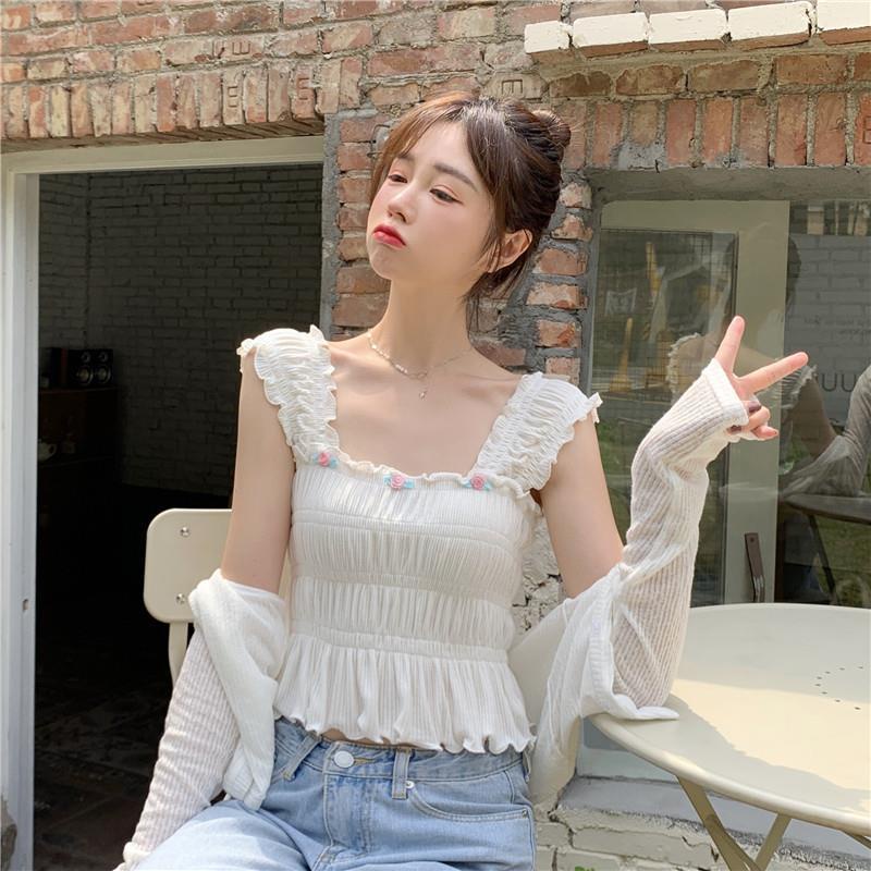Áo hai dây dáng ngắn thời trang mùa hè quyến rũ cho nữ