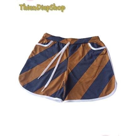 Quần đùi nữ viền kẻ sọc mặc tại nhà nhiều mẩu đẹp cho khách, quần short ngắn dây rút vãi thun cotton thoáng mát freeship
