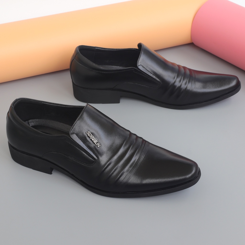 Giày tây da bò màu nâu, giày lười nam da bò đế cao su đúc - NeO4528na