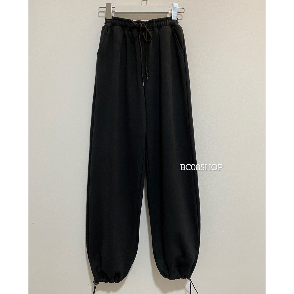 Quần Ống Suông Dây Rút Unisex 2 Màu Đen Xám BC312