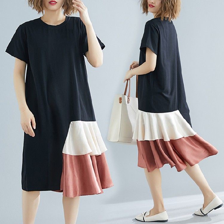 váy big size phom cho người mập qua gối che bụng phối kiểu xinh xắn - Có ảnh thật