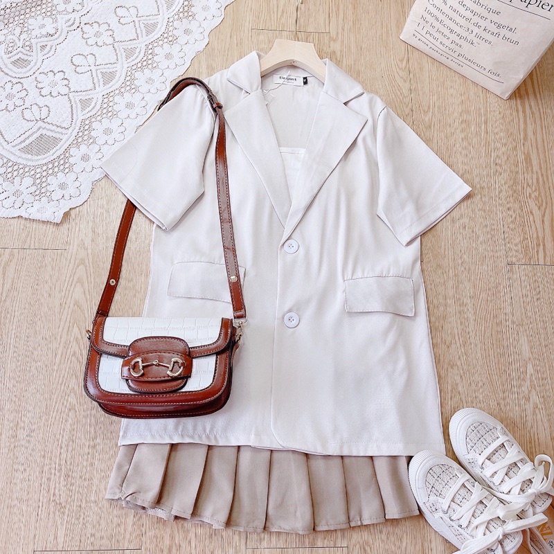 blazer cộc tay mềm