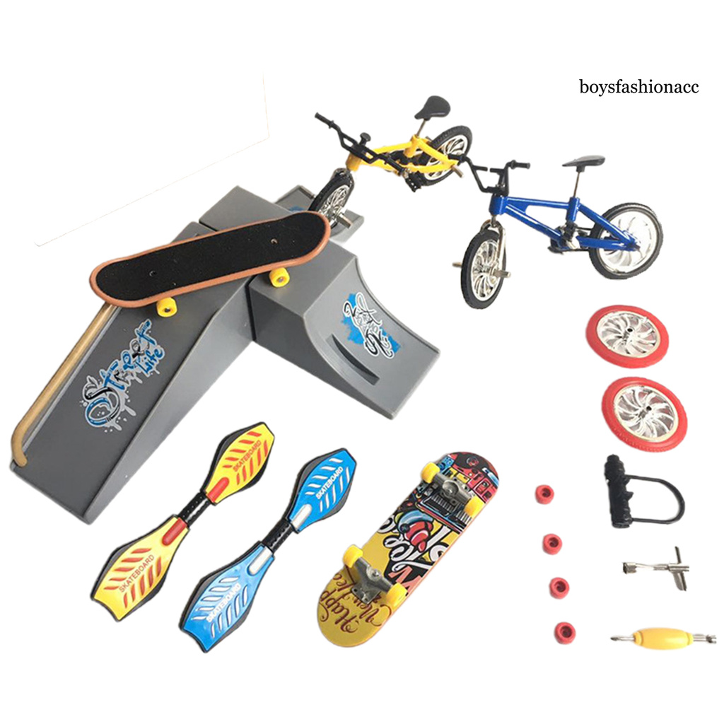 BF-JD Kids Mini Fingerboard Bicycle Scooter Skateboard Vitality Board Finger Toy Set