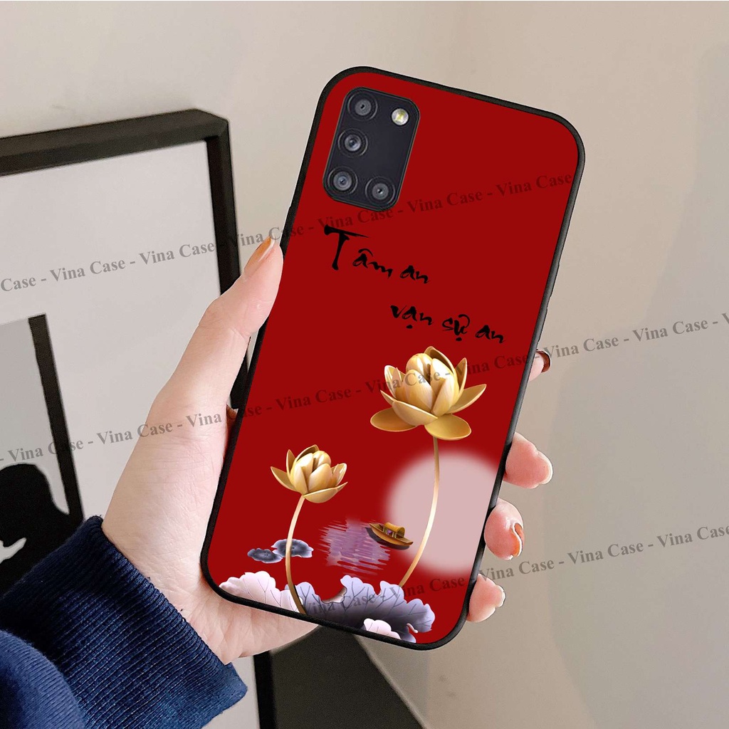 Ốp lưng kính 3D cho Samsung A31 - Samsung A51 - Samsung A71 - Samsung M31 - Samsung M51 - Samsung M52 in hình Bông Sen