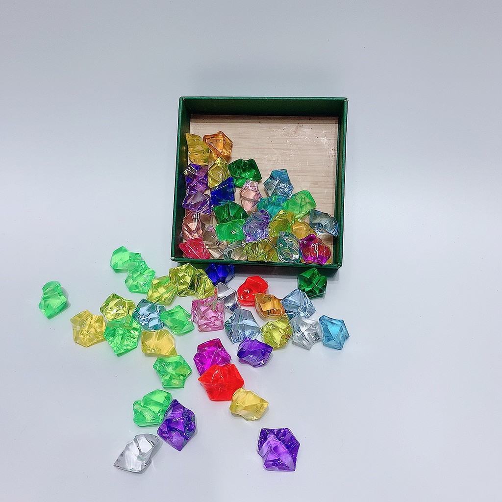 Set 10 viên Acrylic pha lê đá nhiều màu phụ kiện chụp ảnh siêu thực ulzzang hàn quốc insta 2Q04