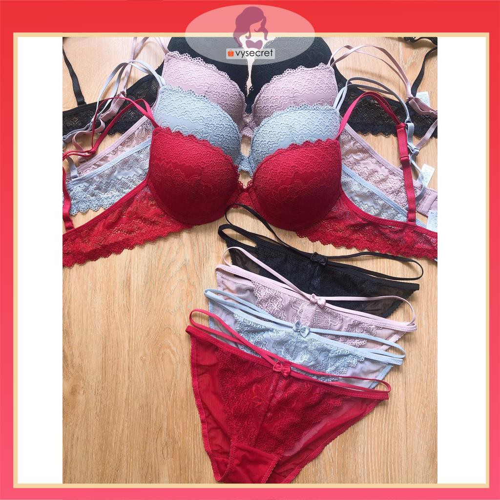 Bộ đồ lót ren cao cấp ,set đồ chip Vic ren quần dây có gọng đệm nâng ngực C199 | BigBuy360 - bigbuy360.vn