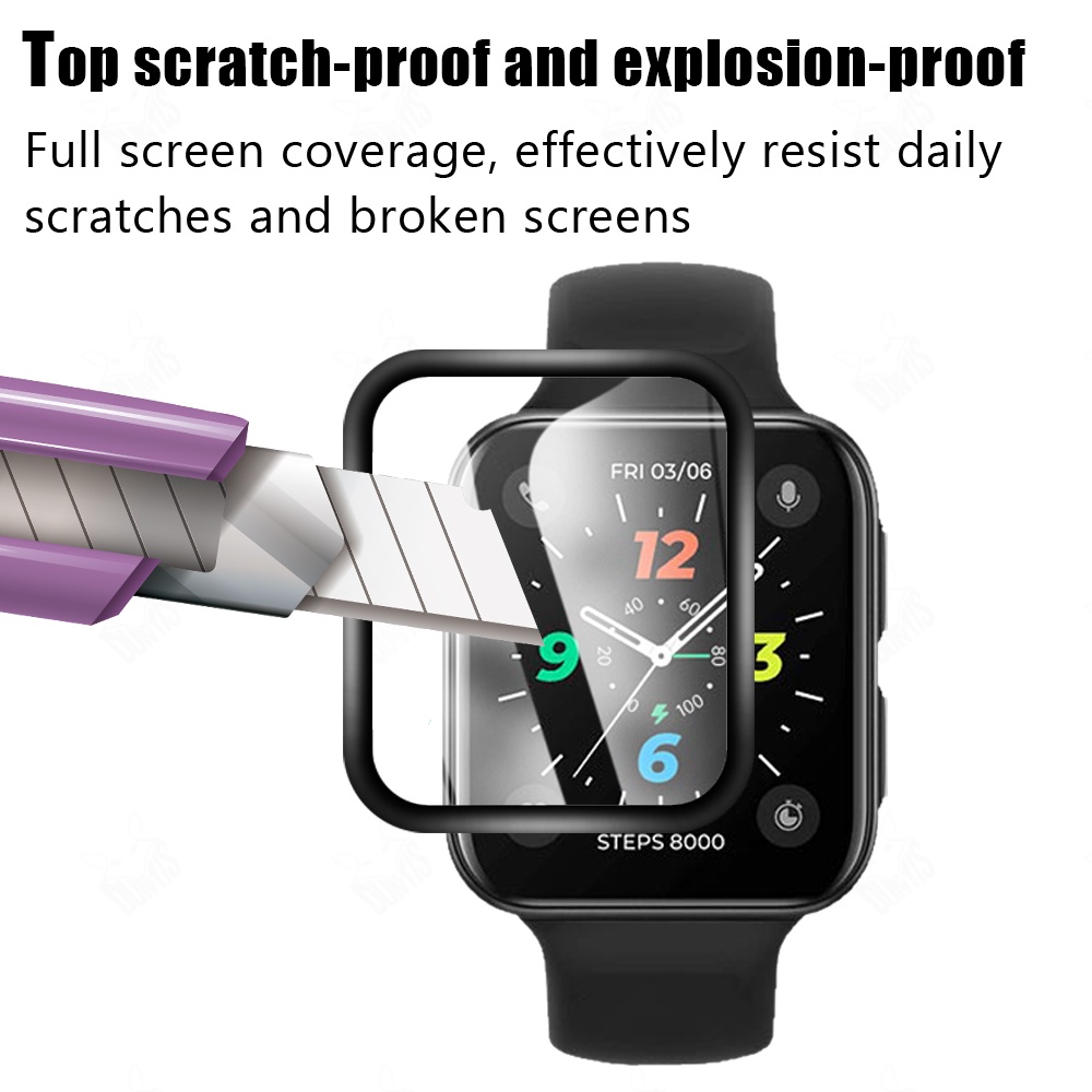 Kính cường lực 3D cong 41mm-46mm bảo vệ màn hình đồng hồ Oppo Watch 2 / 1