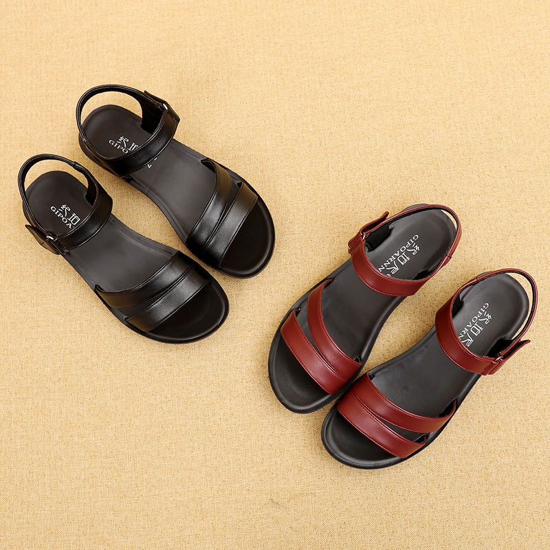 Xăng đan Đế Bằng Mềm Chống Trượt Thoải Mái Cho Phụ Nữ Trung Niên Lea