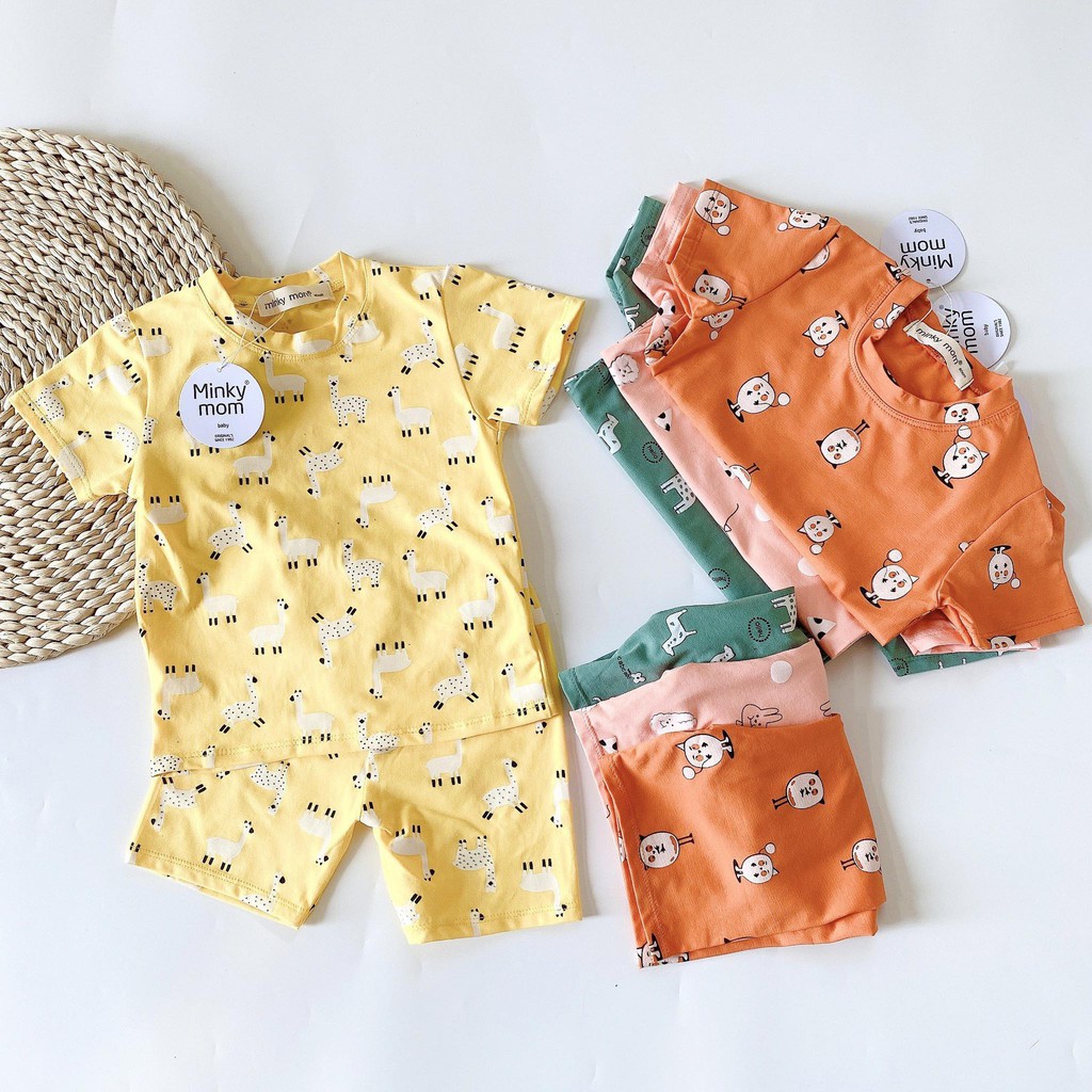 (8-18KG) Bộ cộc tay vải cotton cho bé - MINKY MOM