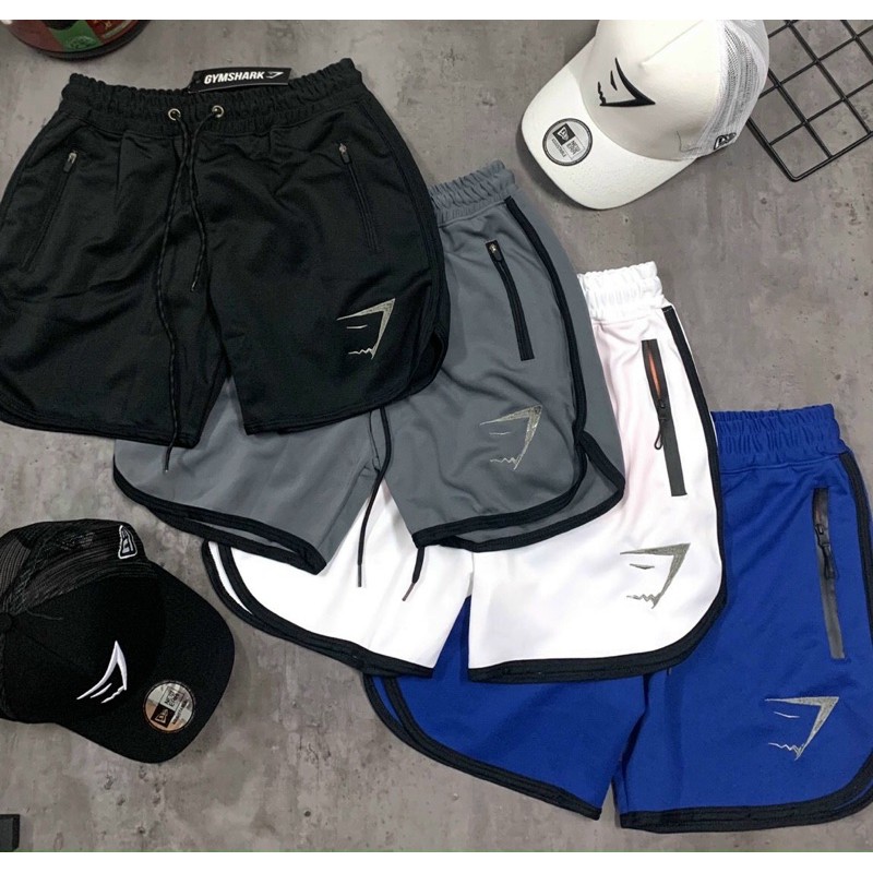 QUẦN ĐÙI SQUAT GYM SHARK ĐÌNH ĐÁM - QUẦN THỂ THAO SHORT NGẮN SQUAT THUN POLLY CAO CẤP LOGO THÊU
