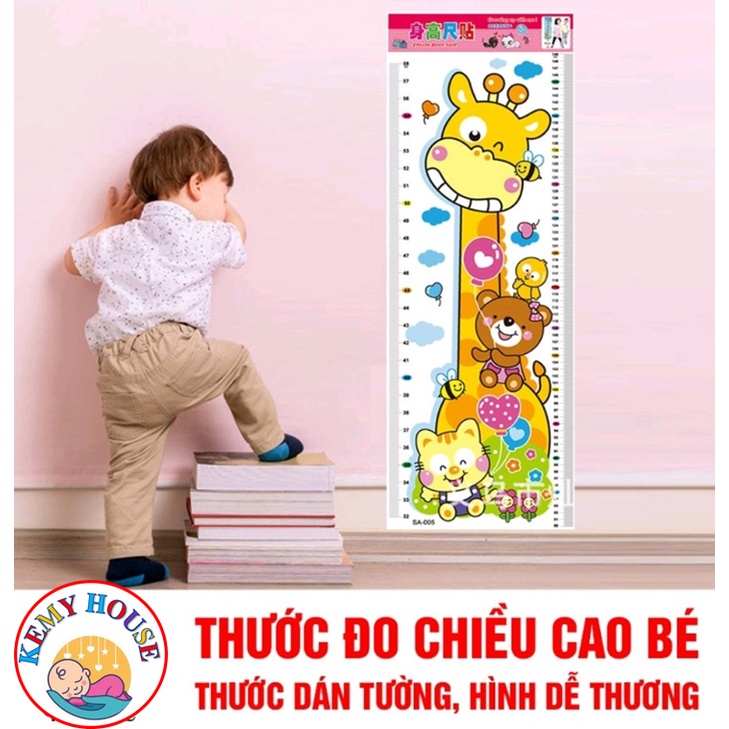 Thước decal dán tường đo chiều cao bé (tối đa 150cm)
