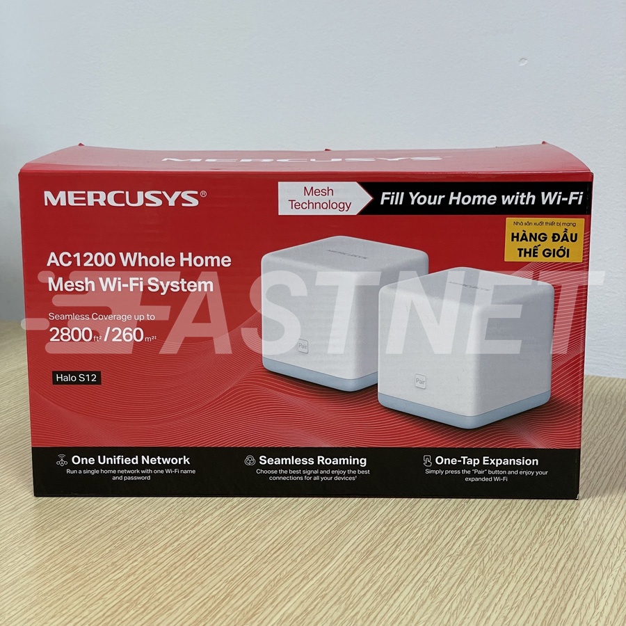 Hệ Thống Wifi Mesh Mercusys Halo S12 Chuẩn AC1200 Dành Cho Gia Đình