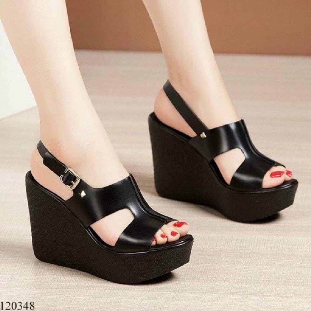 GIÀY SANDAL XUỒNG ĐEN 10P