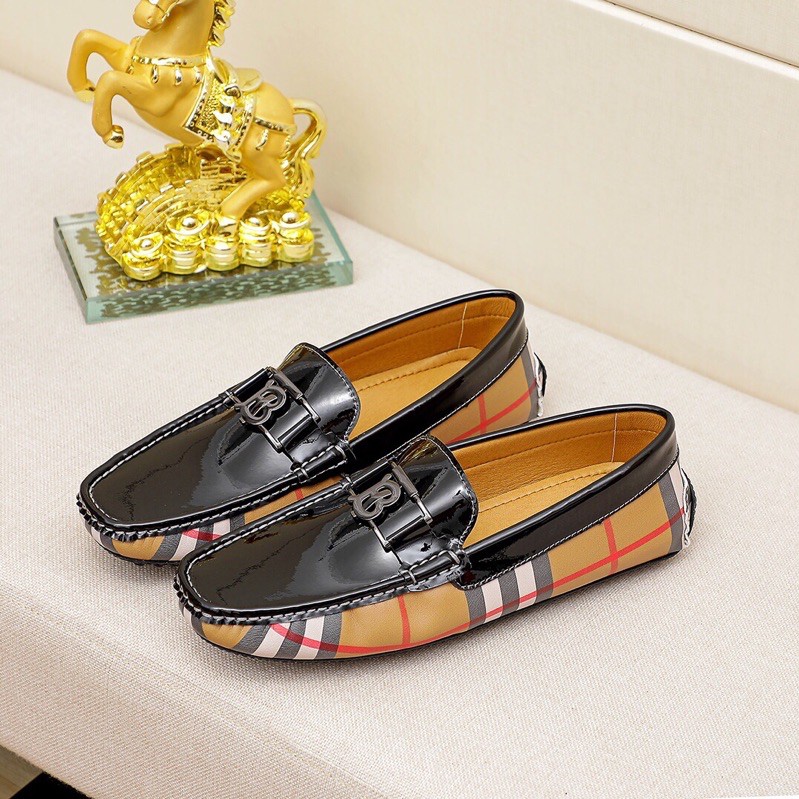 Dày thời trang nam da thật cao cấp Burberry = BBR thiết kế sang trọng.