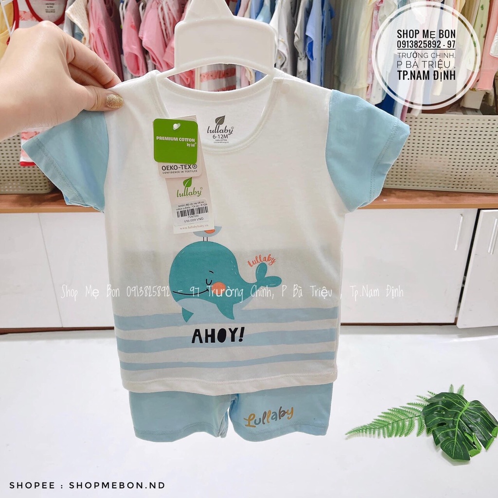 Bộ cộc tay cài vai bé trai Lullaby