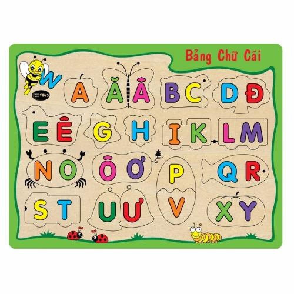 Bảng lắp ráp học chữ cái màu sắc họa tiết đáng yêu 65312 – giúp bé phát triển tư duy và quen với bảng chữ cái