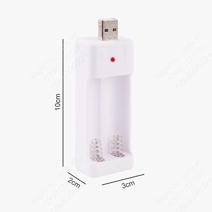 Bộ 2 pin sạc AA hoặc AAA kèm Bộ sạc pin đôi cổng USB (Hà nội)