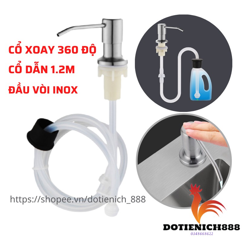 Bộ Đầu Bơm Hút Dầu Rửa Bát Xà Phòng Nước Rửa Chén Tiện Lợi Có Vòi Dẫn Ống silicon Dài 1.2 Mét