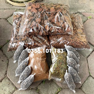 Giá thể vỏ thông + phân thuốc trồng 10 chậu cho người chơi lan
