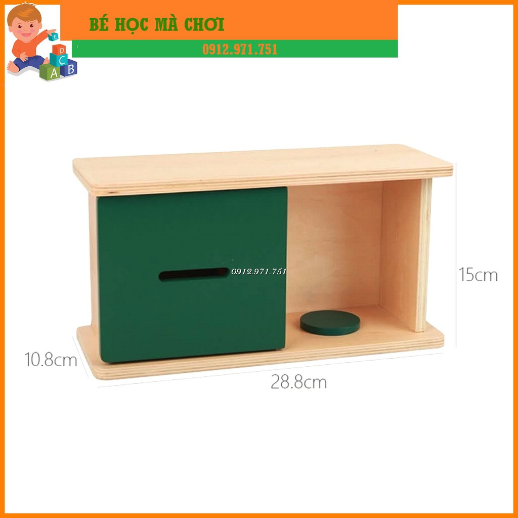 Bộ thả hình cơ bản, thả bóng len, thả xu nắp lật - GIÁO CỤ MONTESSORI 0-3 TUỔI Imbucare Box