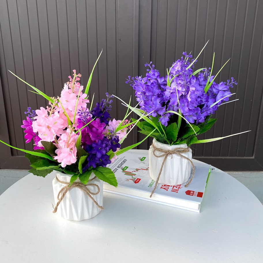 Hoa giả - Chùm hoa oải hương - Lavender siêu dễ thương, trang trí lọ hoa để bàn, hàng rào