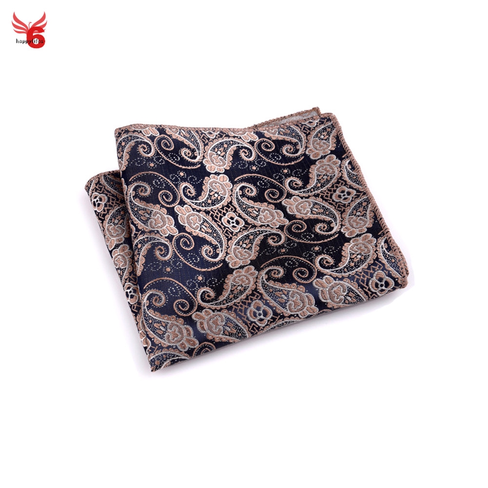 ☪HL♬ Vintage Men British Design Floral Print Pocket Square Handkerchief Chest Towel Suit Accessories