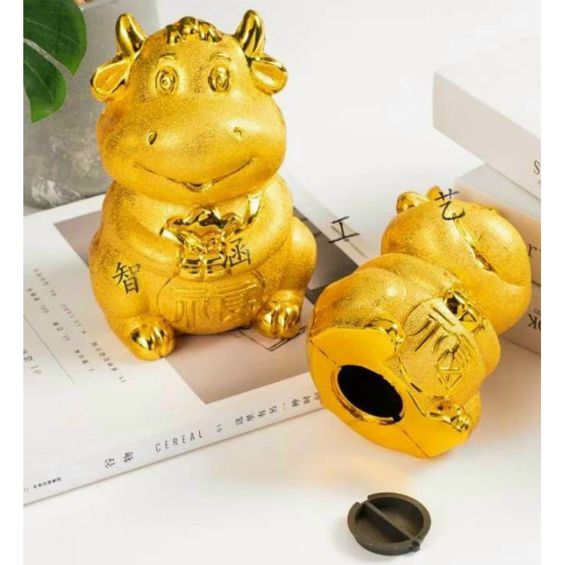 TRÂU VÀNG THẦN TÀI TIẾT KIỆM SIZE LỚN 11.5*10*16CM