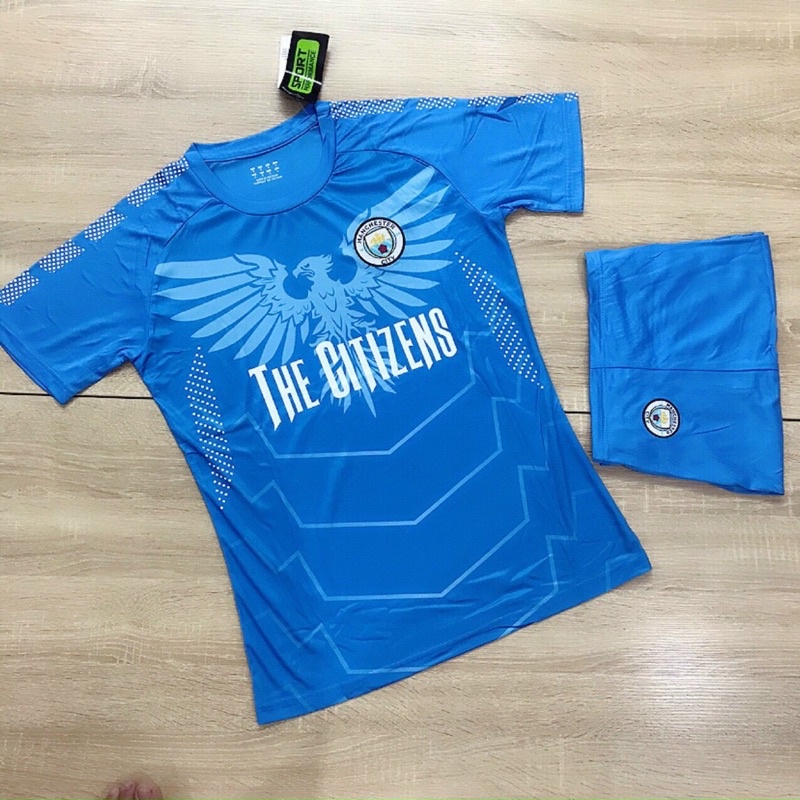 Áo bóng đá MC, bộ áo đá bóng manchester city thun thái