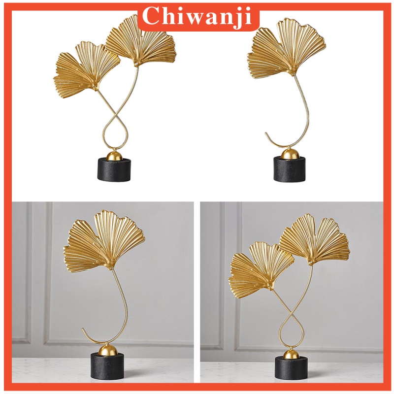 Set 2 tượng điêu khắc hình chiếc lá để bàn dùng trang trí nhà cửa/ văn phòng