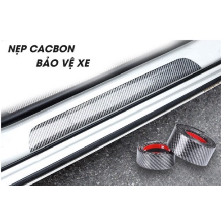 Nẹp chống xước bước chân cửa xe ô tô xe hơi mạ cacbon cao cấp