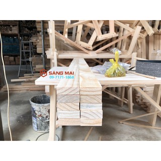 Thanh gỗ thông 2cm x 5cm x dài 1m2 + láng mịn 4 mặt