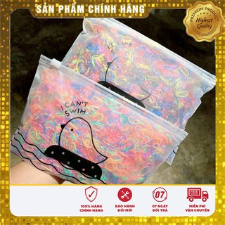 Set 1000 dây chun, dây nịt cột tóc buộc tóc kèm túi zip cho bé gái