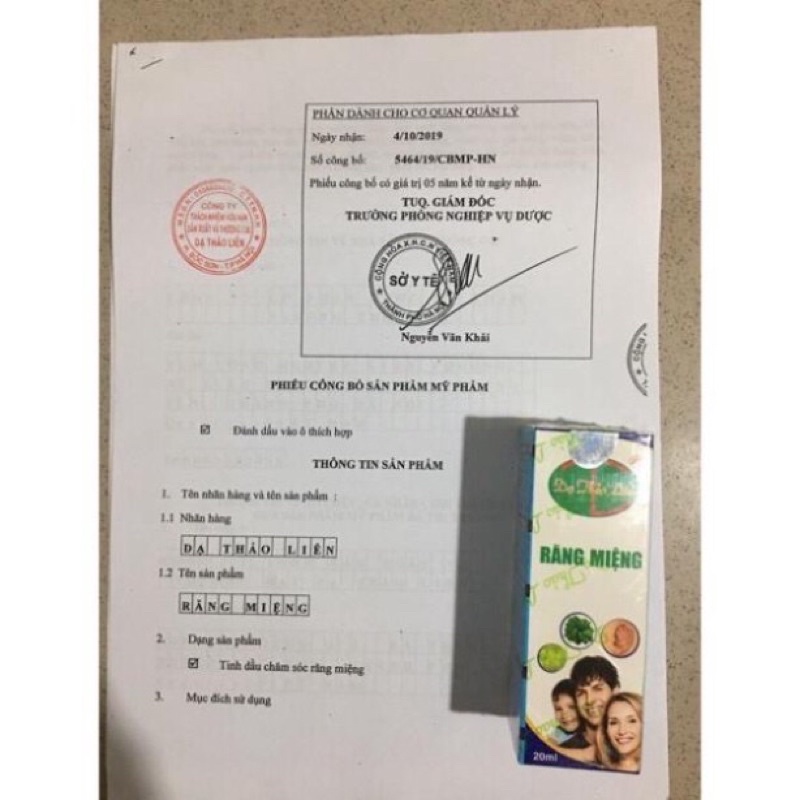 Tinh dầu răng miệng sâu răng hôi miệng Dạ Thảo Liên