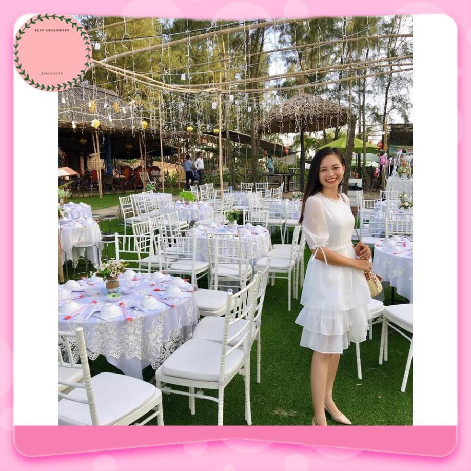 Đầm Nữ,  Đầm trắng babydoll bánh bèo dạo phố cực hot [KÈM ẢNH THẬT] V | BigBuy360 - bigbuy360.vn