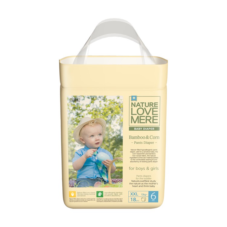 Tã/ Bỉm quần Bamboo & Corn Nature Love Mere dành cho bé da nhạy cảm L22/ XL20/ XXL18
