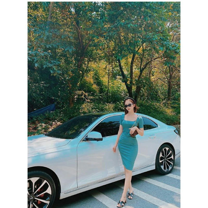 ĐẦM CỔ VUÔNG TAY NGẮN DÁNG ÔM BODY A3 NTTSHOP | BigBuy360 - bigbuy360.vn