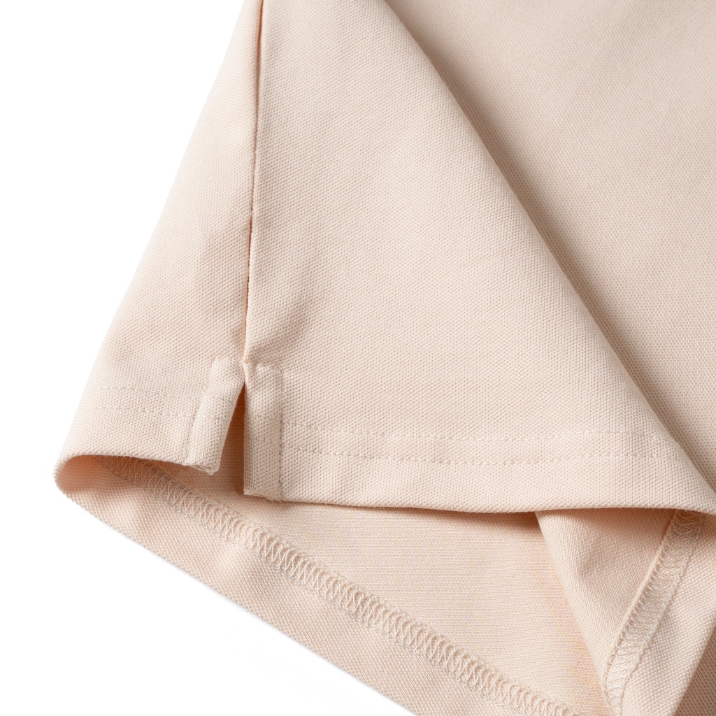 - Áo Thun Nam Có Cổ Polo Cao Cấp Màu Kem Be Phối Viền Sang Trọng