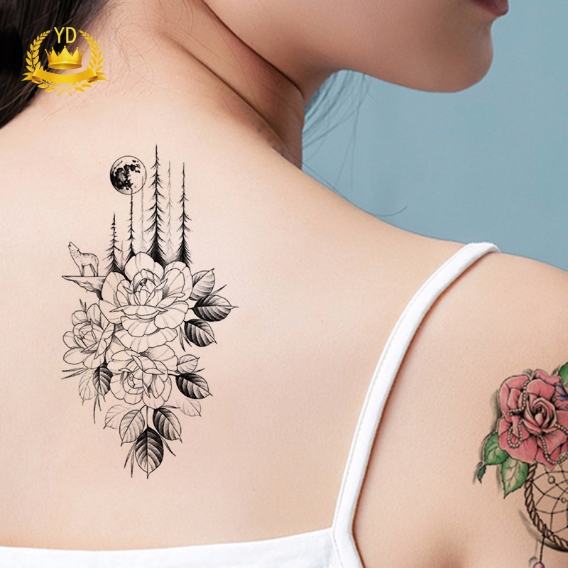 Hình Xăm Tạm Thời Hình Hoa Hồng Chống Thấm Nước