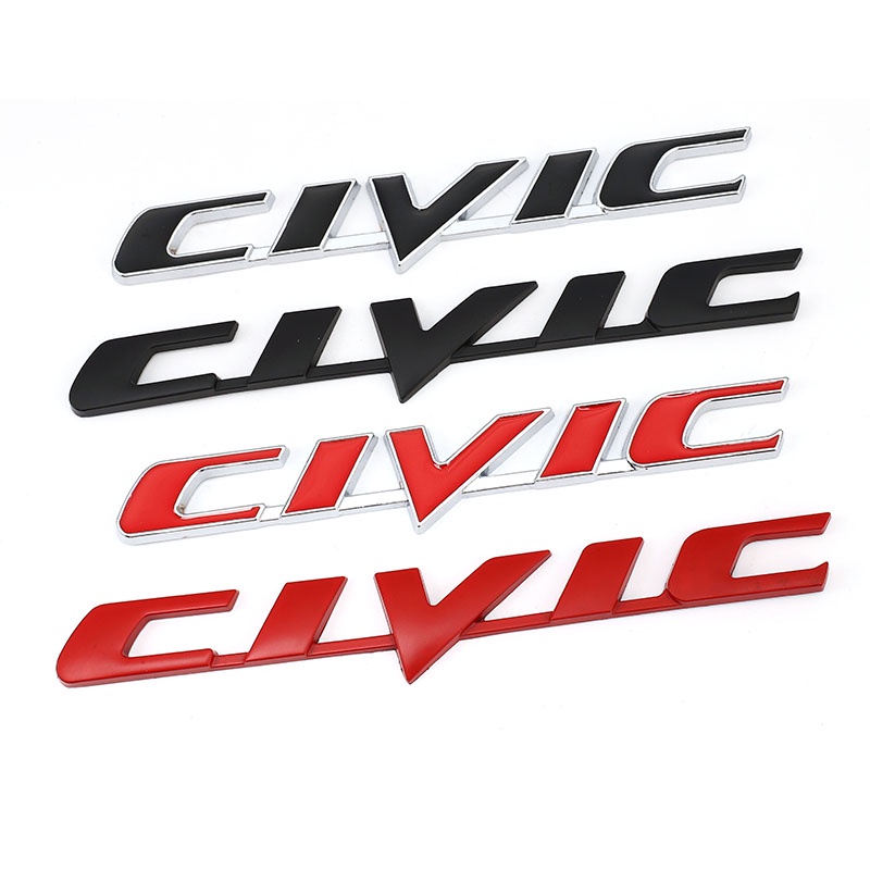 Miếng Dán Logo Chữ 3D Bằng Kim Loại Trang Trí Đuôi Xe Hơi Honda Civic