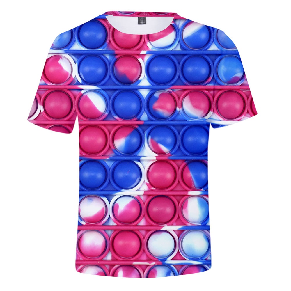 Áo Thun Tay Ngắn In Hình Chuột 3D Màu Sắc Cầu Vồng Thời Trang Trẻ Trung