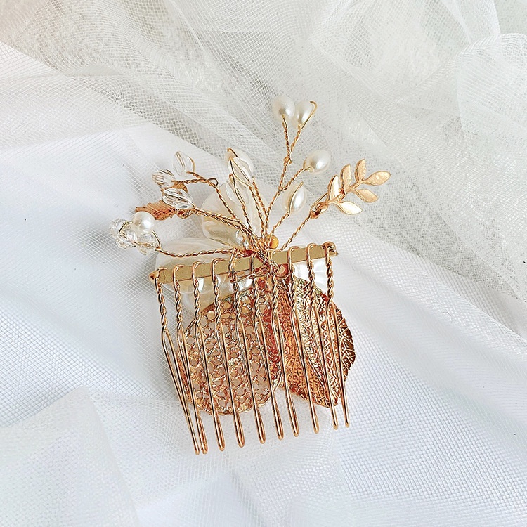 Lược Cài Tóc Hình Hoa Phong Cách Âu Mỹ Cho Cô Dâu