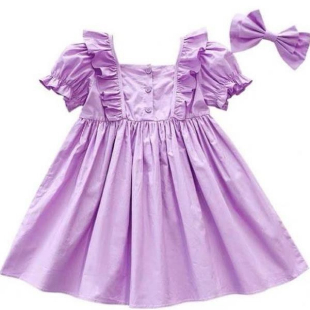 Váy tím bèo cho bé gái hàng loại đẹp