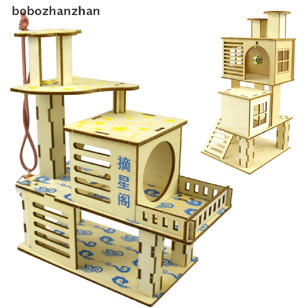 Đồ chơi nhà villa leo trèo bằng gỗ trốn tìm cho chuột hamster